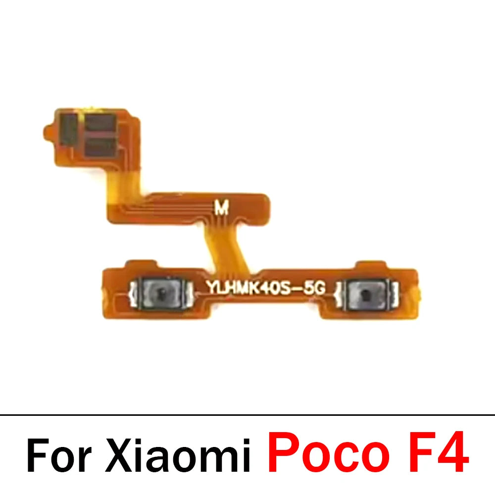 10Pcs, Power On Off Volume Side Button Key Flex Cable For Xiaomi Poco F4 F5 M3 M4 X3 X4 X5 X6 Pro 4G 5G GT Xiaomi  Xiao mi phone repair parts