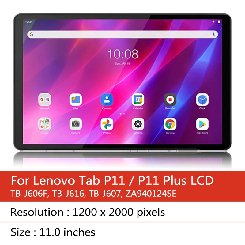 11" LCD Display Touch Screen Digitizer Assembly for Lenovo Tab P11 P11 Plus TB-J606F TB-J606L TB-J606 TB-J616 TB-J607 Tablet repair parts