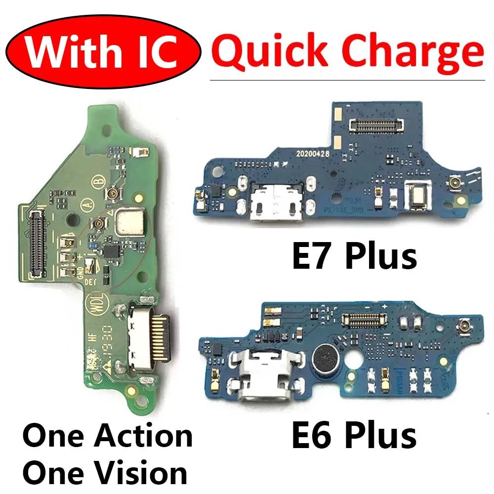 New For Motorola Moto E6 E7 Plus One Action Vision USB Charging Port Board Flex Cable Connector Parts Microphone Motorola phone repair parts