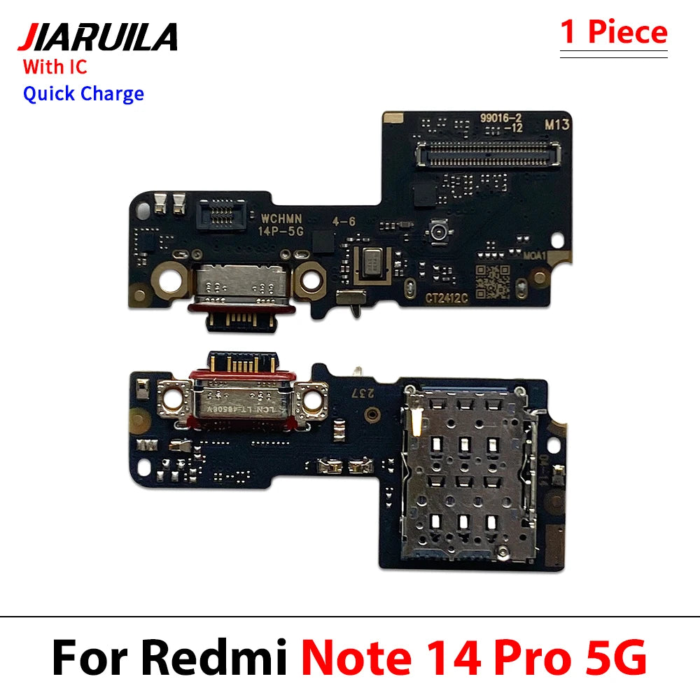 New For XIaomi Redmi Note 14 Pro Plus 4G 5G USB Charging Port Dock Charger Plug Connector Main Board Flex Cable  Xiaomi  Xiao mi phone repair parts