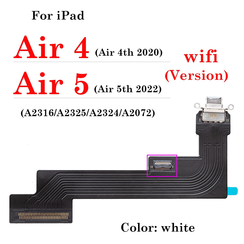 For iPad Air 1 2 3 4 5 6 7 8 9 Charger USB Charing Port Dock Plug Jack Socket Connector Data Flex Cable 2017 2018 2019 2020 2021 iPad tablet repair parts