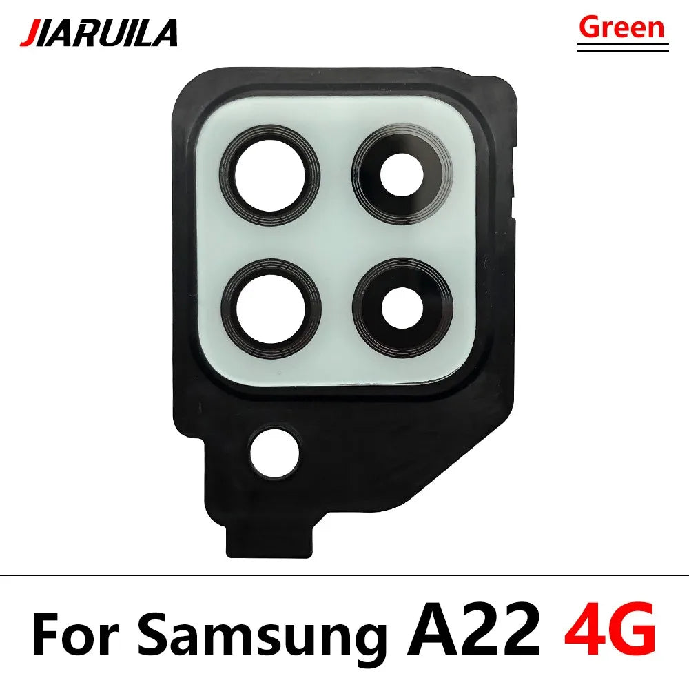 10Pcs/Lot, Housing Back Rear Camera Glass Lens Cover Frame Holder For Samsung A22 4G 5G A225F A226B Samsung phone repair parts