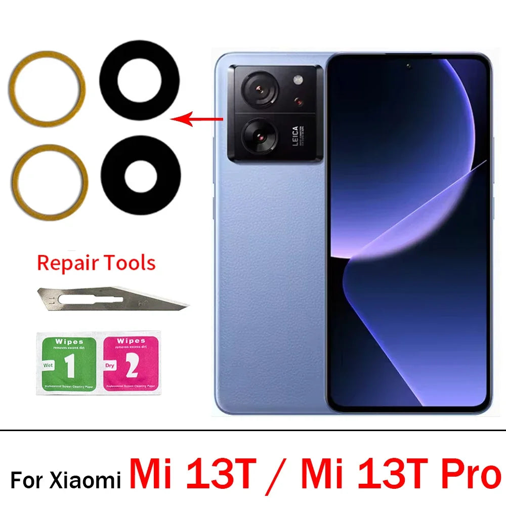 New Camera Glass Rear Back Camera glass Lens For Xiaomi Mi 10T 11T 12T 13T 14T Pro With Glue Adhesive  Xiaomi  Xiao mi phone repair parts