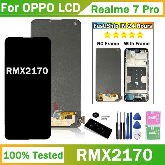 6.4'AMOLED For OPPO Realme 7 Pro LCD Display Touch Screen Digitizer Panel Assembly for Realme7 Pro 7Pro RMX2170 LCD Oppo phone repair parts Realme phone repair parts
