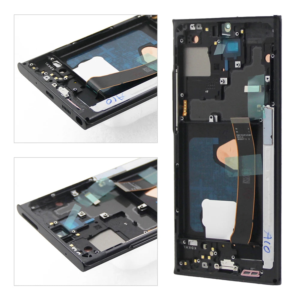 Note 20 Ultra Display Screen Assembly for Samsung Galaxy Note20 Ultra 5G N985F N986B Lcd Display Digital Touch Screen with Frame Samsung phone repair parts