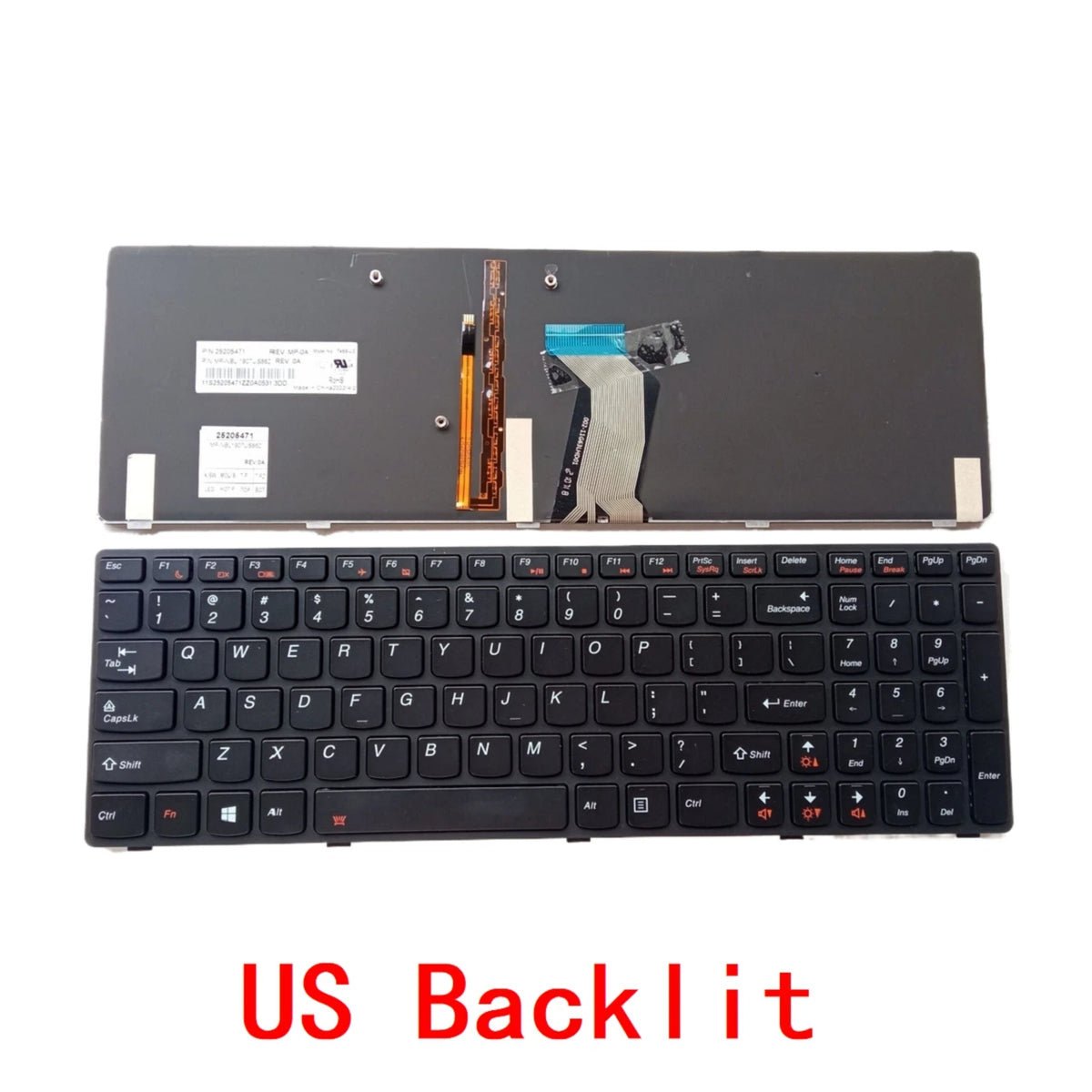 New US Russian Laptop Backlit Keyboard For Lenovo Ideapad Y580 Y580N Y580A Y590 Y590N Notebook PC Replacement Y580 Lenovo laptop repair parts