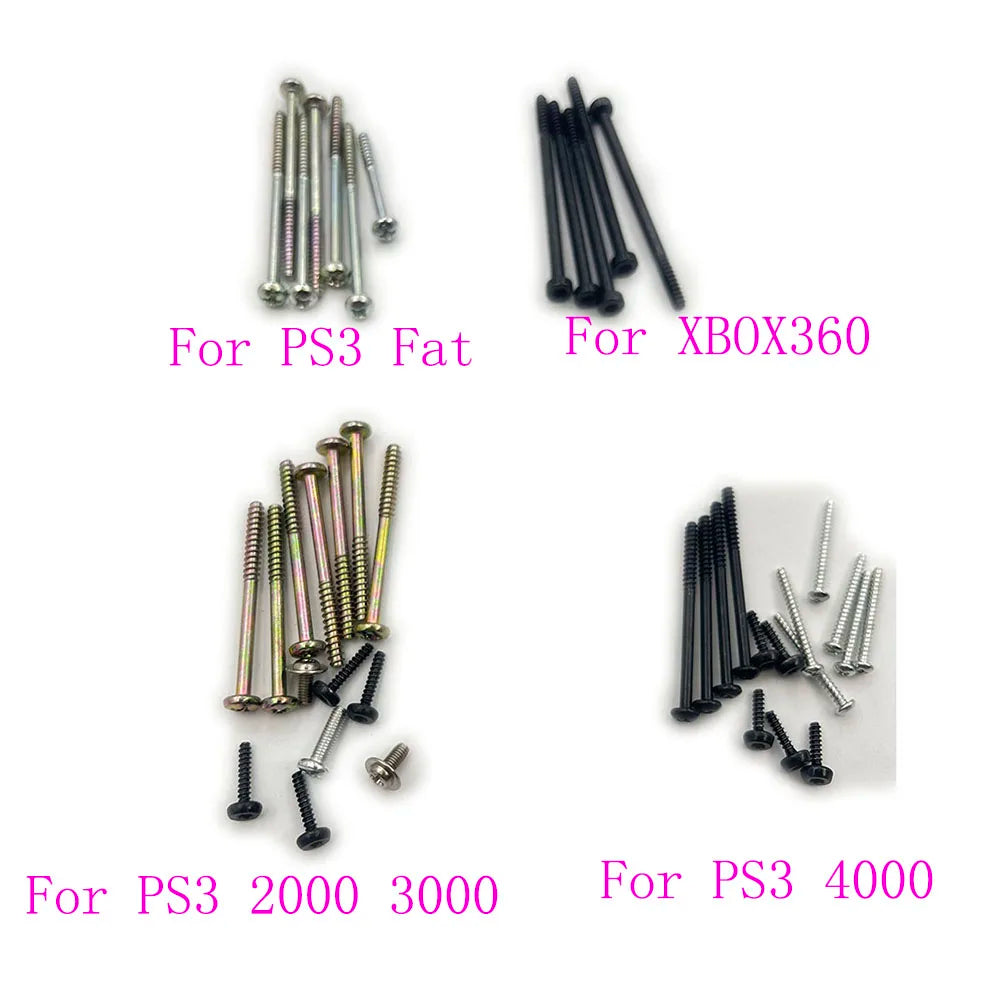 For PS3 Fat Slim 2000 3000 4000 Screws Screw Kit For Xbox360 Console Game console repair parts