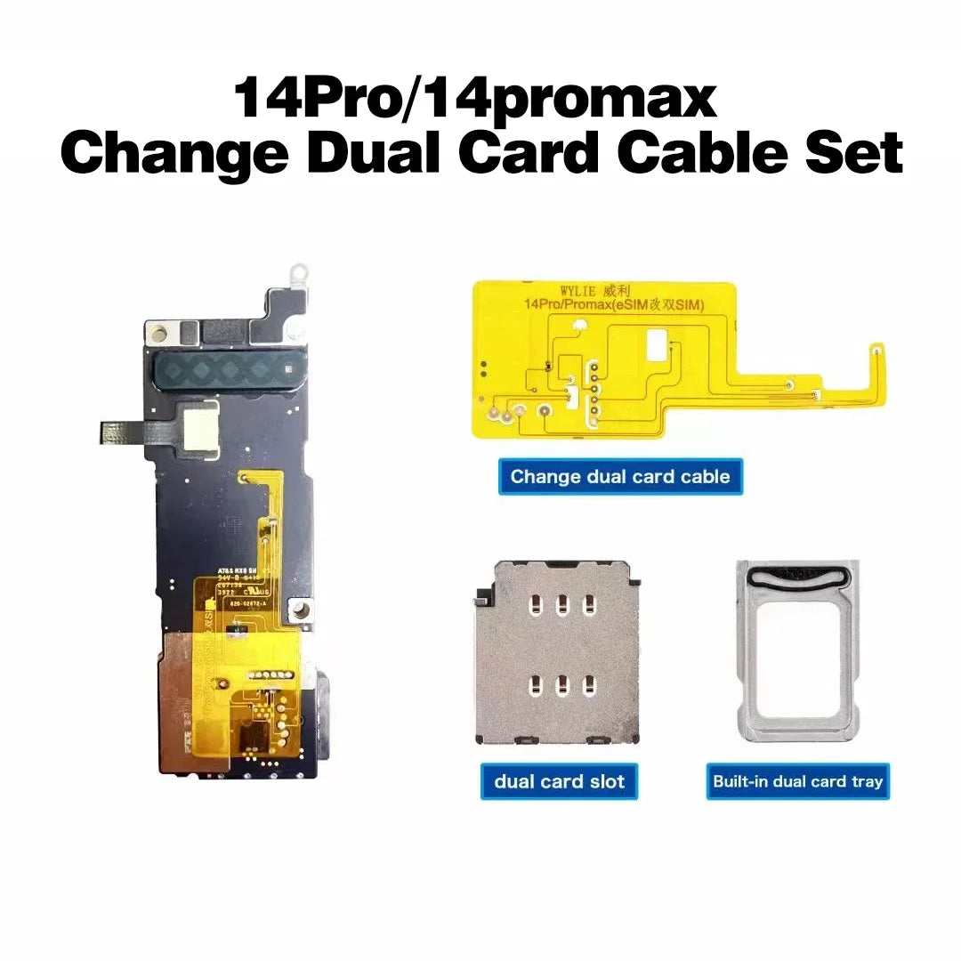 WYLIE Dual Card Change to Single Card Cable for IPHONE 14/15 16Pro Max Series eSIM to SIM No Need Separation No Damage Flex Part Professional Repair Tools