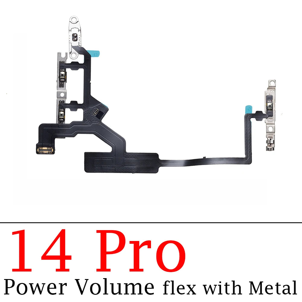 1pcs For iPhone 14 15 Pro Max Power Volume Buttons Key Switch Flex Cable With Metal Material Replacement Parts iPhone phone repair parts