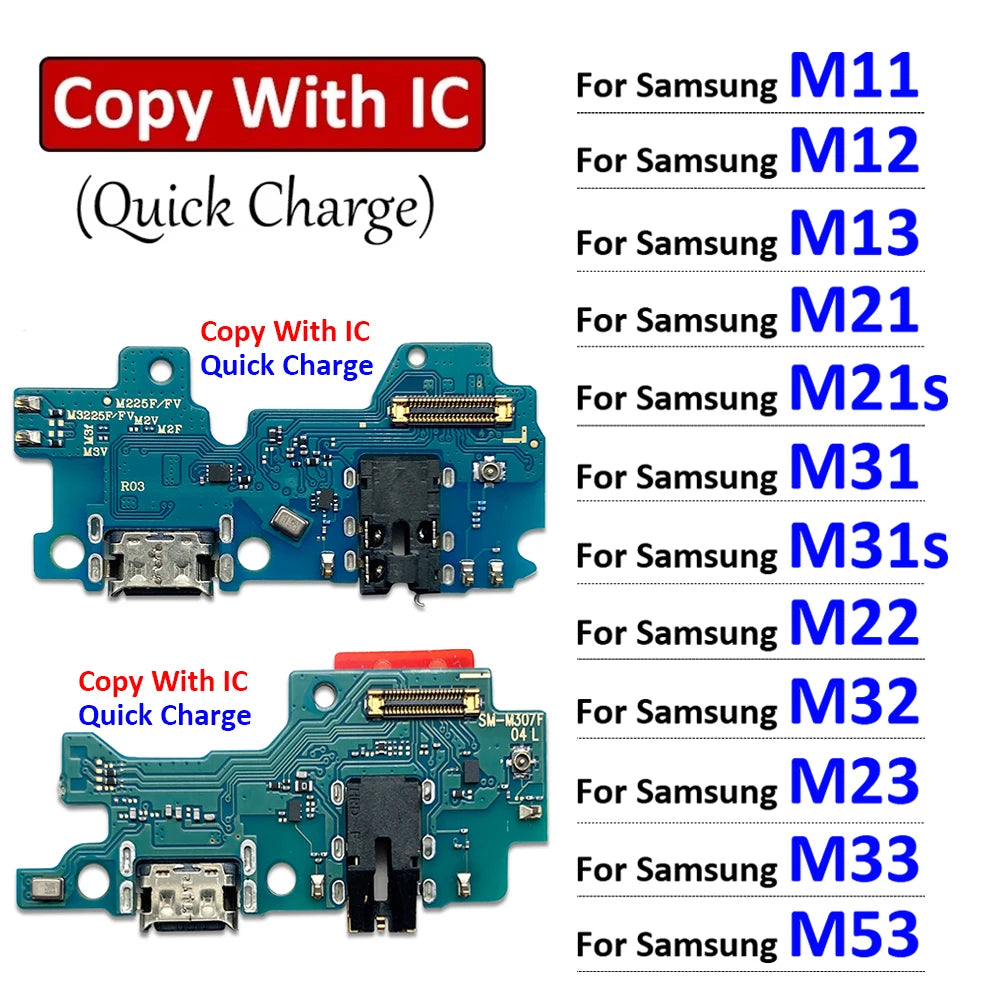 USB Charging Board Port Dock Charger Connector Flex Cable For Samsung M11 M12 M13 M21 M21s M31 M31s M22 M32 M23 M33 M53 4G 5G Samsung phone repair parts
