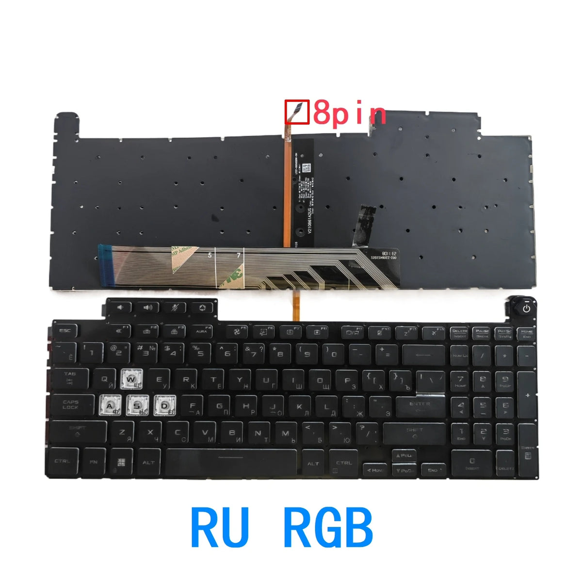 New US Russian Language  RGB Keyboard For ASUS TUF Gaming A15 F15 FA507 FA507RC FA507RE FX507 FX517 A17 FA707 F17 FX707 FX707ZC ASUS laptop repair parts