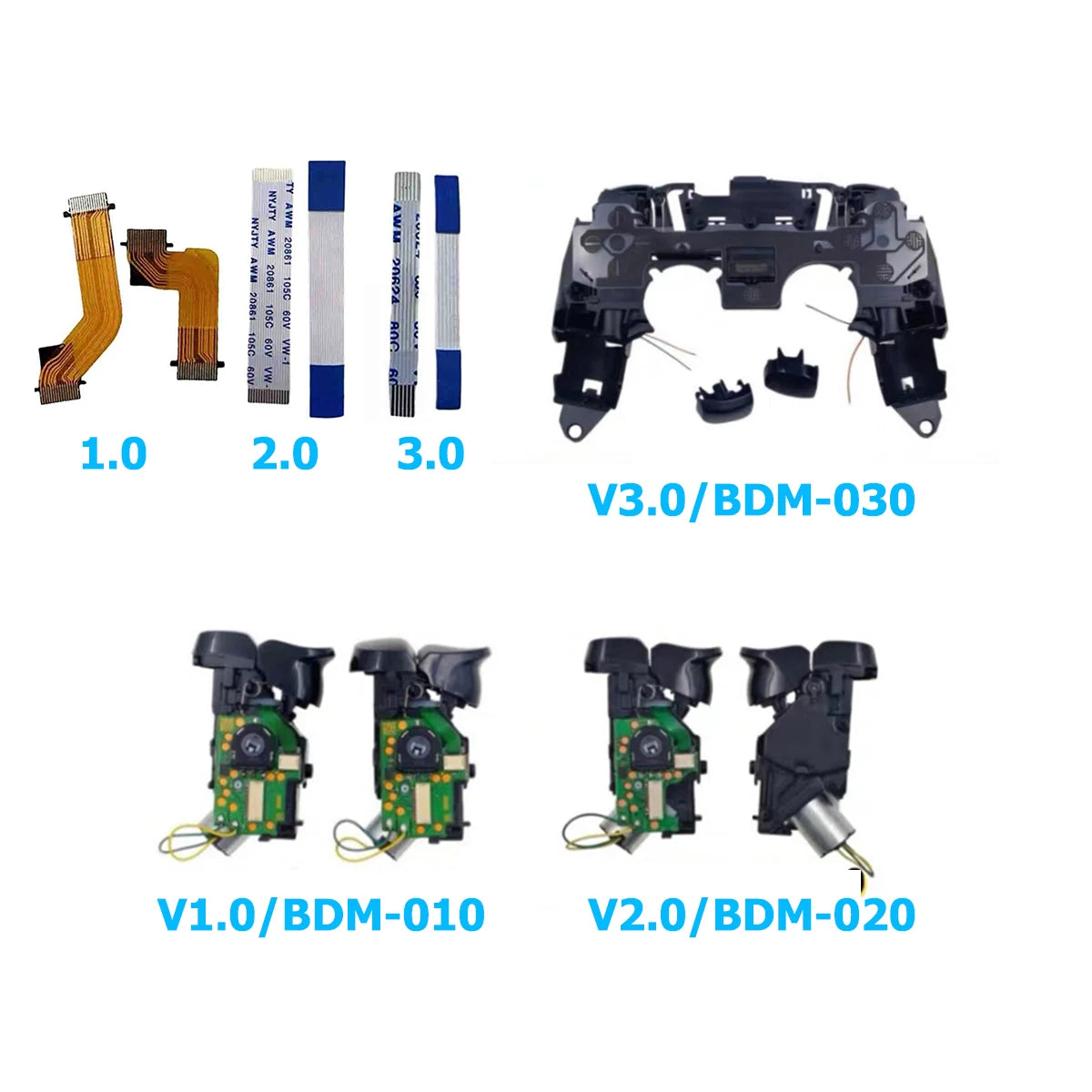 Replacement for PS5 Controller V1.0 V2.0 V3.0 Inner Middle Frame Adaptive L2 R2 Trigger Button With Vibration Motor Support  Game console repair parts