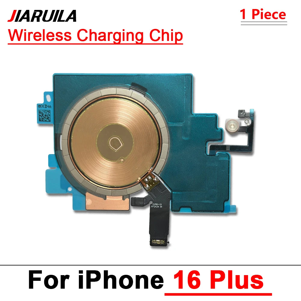Wireless Charging Chip Coil For iPhone 16 15 14 13 12 11 Pro Max Plus Mini With Magnet Power Volume Button Flex Charger Panel iPhone phone repair parts
