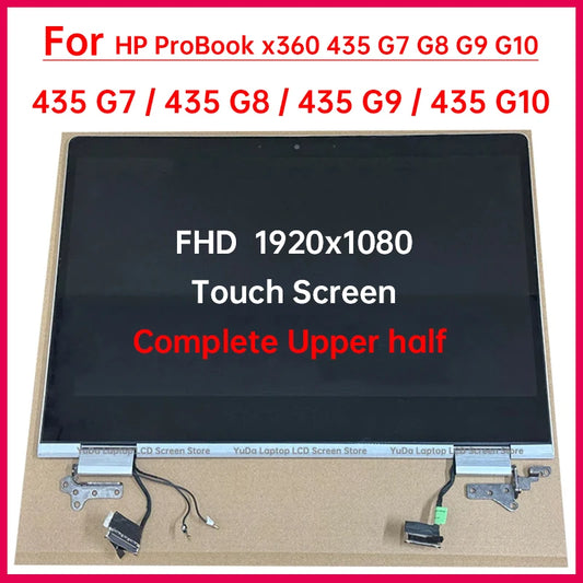 13.3" Laptop LCD Touch Screen For HP ProBook x360 435 G7 G8 G9 G10 Display Complete assembly Replacement Upper half 1920x1080 HP laptop repair parts