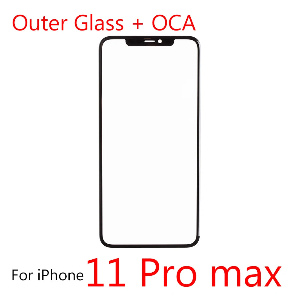 1pcs For iPhone 16 16Pro 15 15pro 14pro 13pro 13 12 Pro max OLED/LCD Front Outer Touch Screen OCA Glass Repalcement iPhone phone repair parts