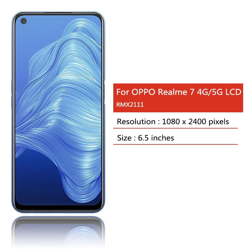 6.5"New For Oppo Realme 7 (Global)  RMX2155 RMX2151 LCD Display Screen Touch Panel Digitizer For Realme 7 5G RMX2111 Display Oppo phone repair parts Realme phone repair parts