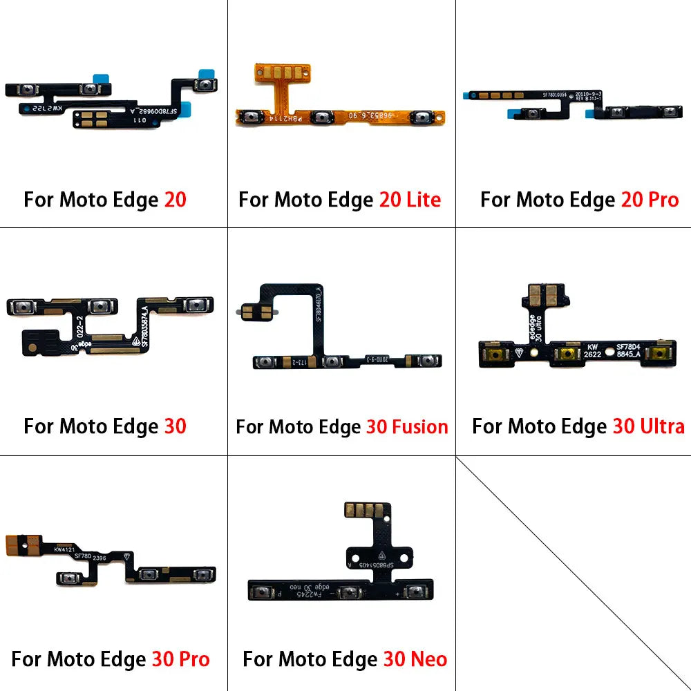 10Pcs/Lot, Power on off Volume Key Button Flex Cable For Motorola For Moto Edge 20 30 Pro Lite 30 40 50 Neo Ultra Fusion Plus Motorola phone repair parts