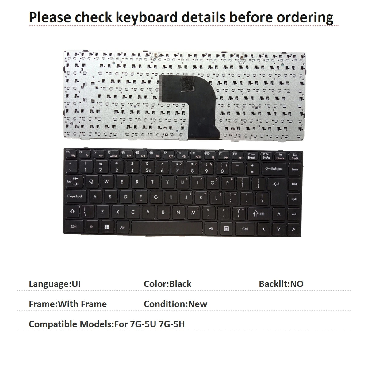 New US UI Language  Keyboard For Haier 7G-5U 7G-5H Notebook PC Replacement Keyboard