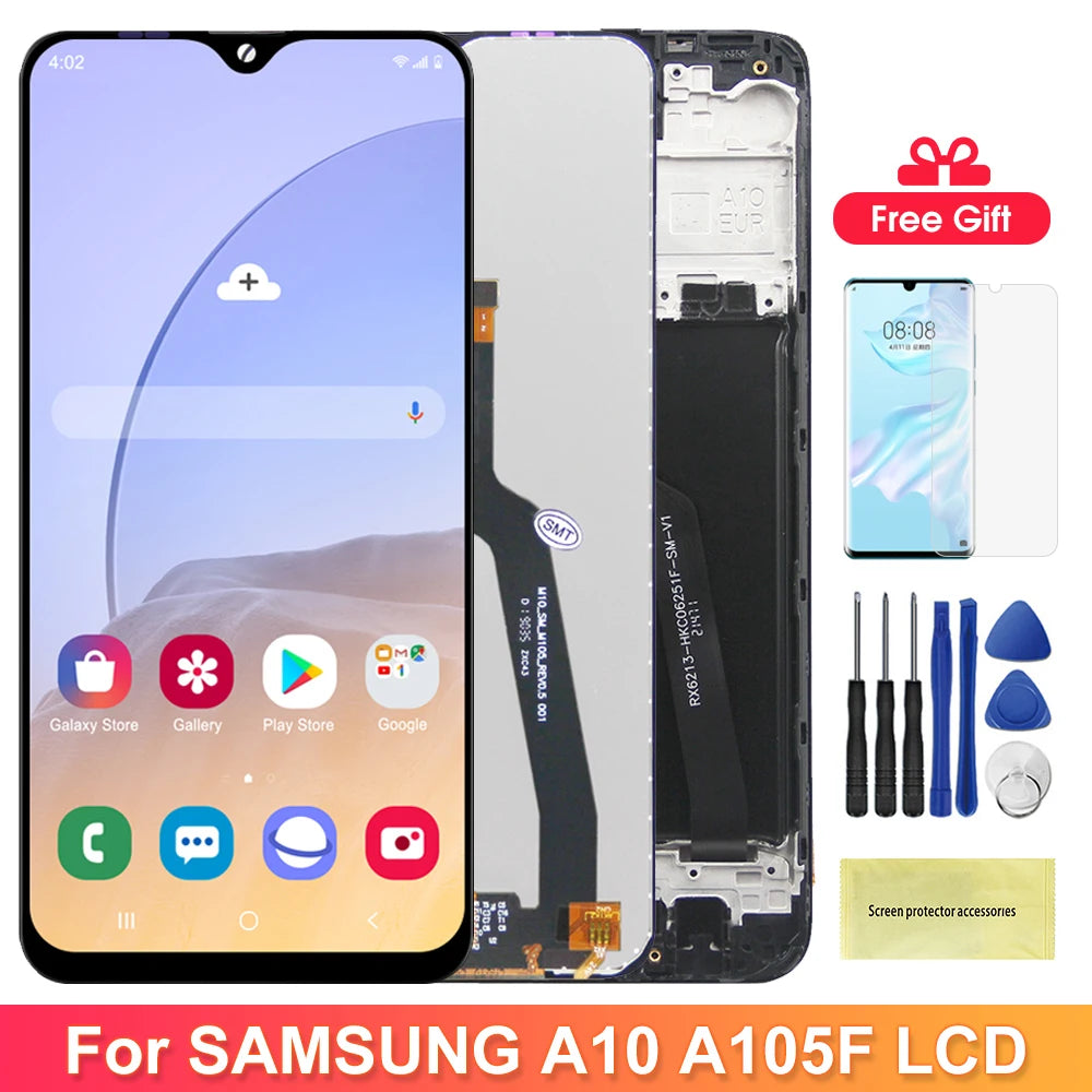6.2" Screen for Samsung Galaxy A10 A105 A105F A105G A105M Lcd Dispaly Touch Screen with Frame for Samsung Galaxy M10 M105 M105F Samsung phone repair parts