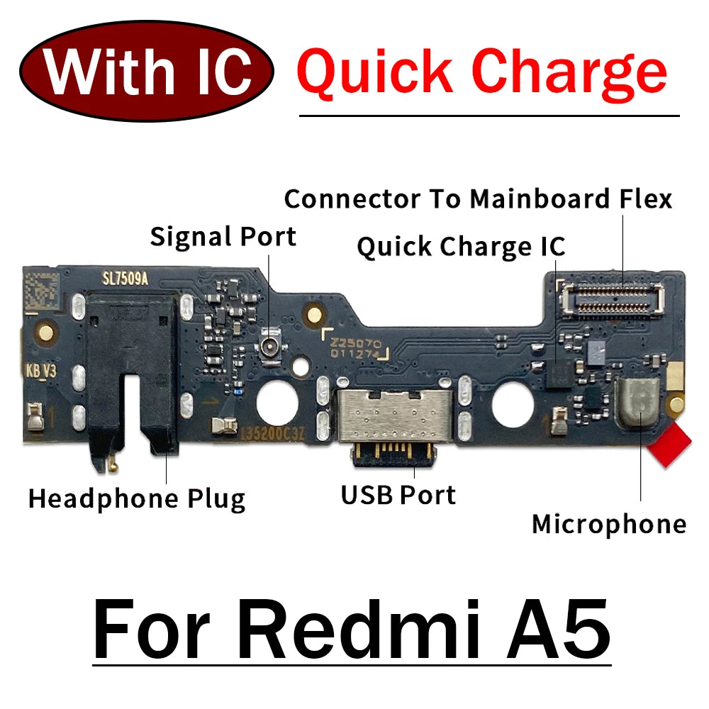 New USB Charging Port Dock Charger Plug Connector Board Flex Cable For Xiaomi Redmi A5 Replacement Parts Xiaomi  Xiao mi phone repair parts