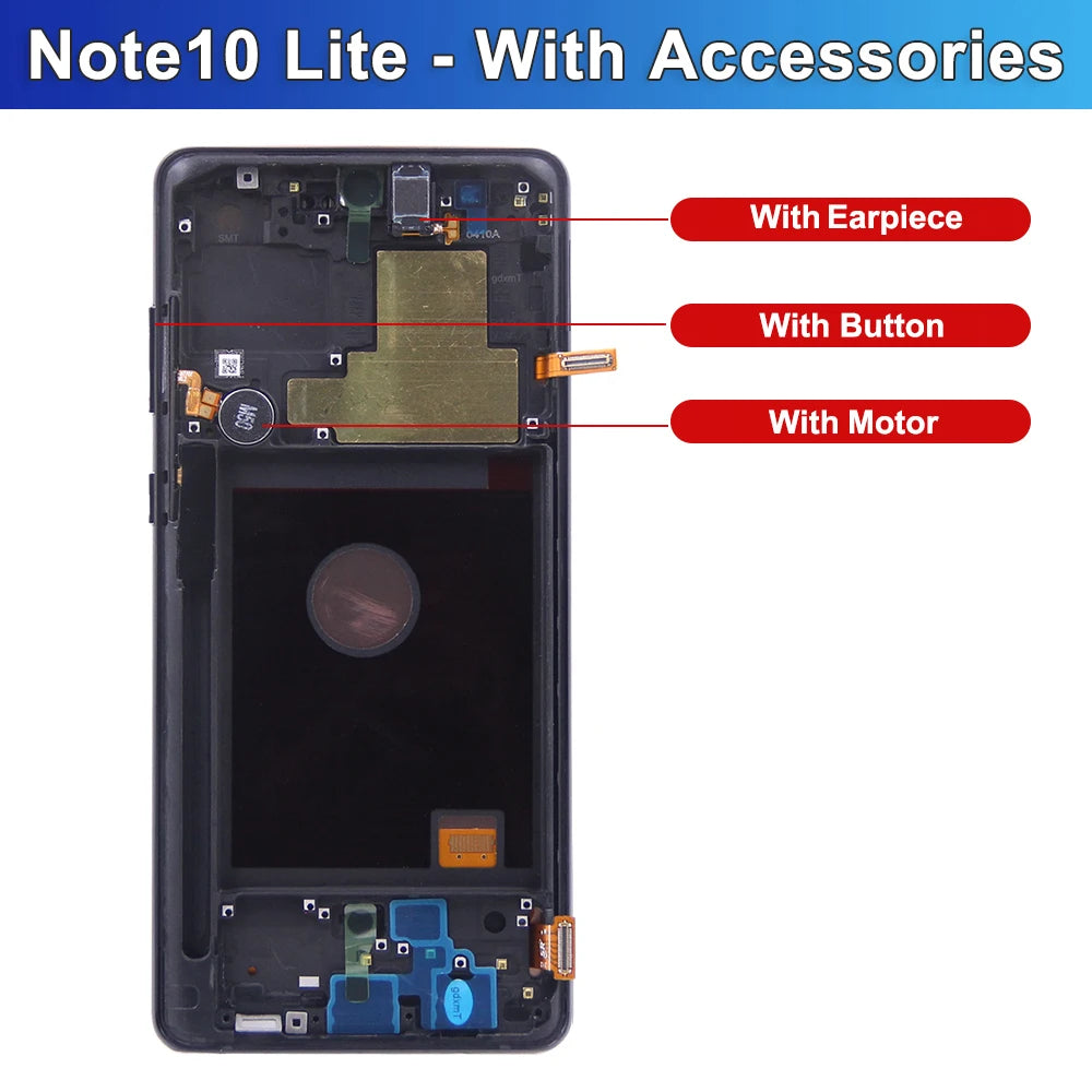 For Samsung Galaxy Note 10 Lite Lcd Display With Frame Touch Screen Digitizer Parts For Samsung N770 N770F/DS N770F/DSM Display Samsung phone repair parts