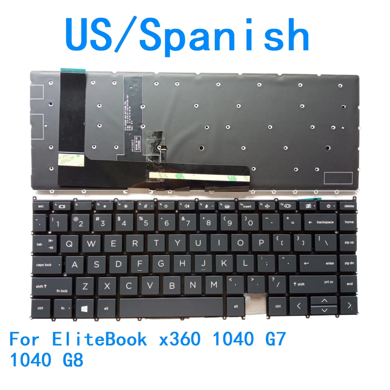 New US Spanish Language  Backlit Keyboard For HP EliteBook x360 1040 G7 1040 G8 Notebook PC Replacement Keyboard  HP laptop repair parts