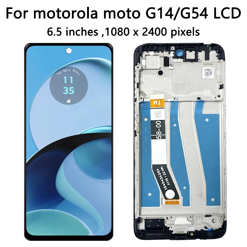 6.5'' New 120Hz LCD For Motorola Moto G14/G54 PAYF0010IN XT-2343-1 LCD Display With Frame Touch Screen Digitizer Assambly Motorola phone repair parts
