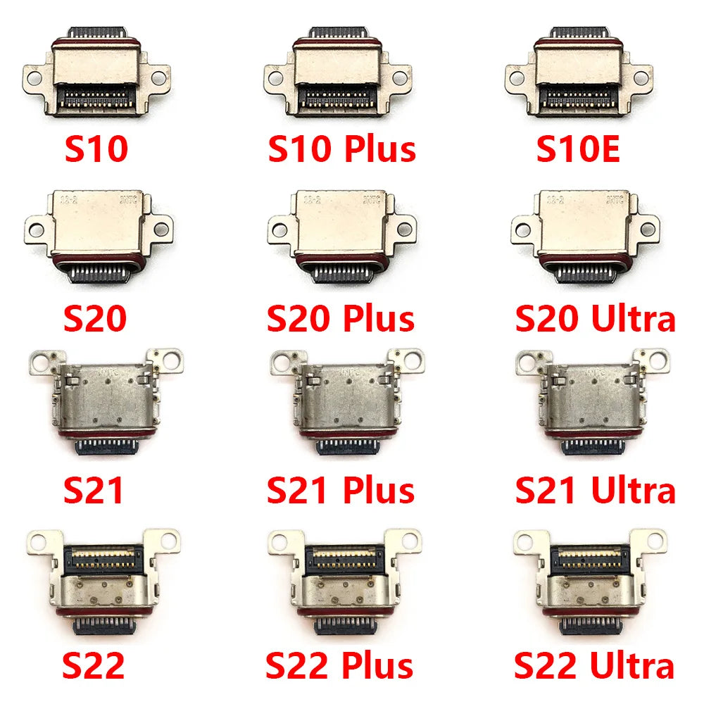50Pcs,  New Charger Charging Connector USB Port Dock Connector Plug For Samsung S20 S21 S22 S23 S24 S25 Plus Ultra Fe Samsung phone repair parts