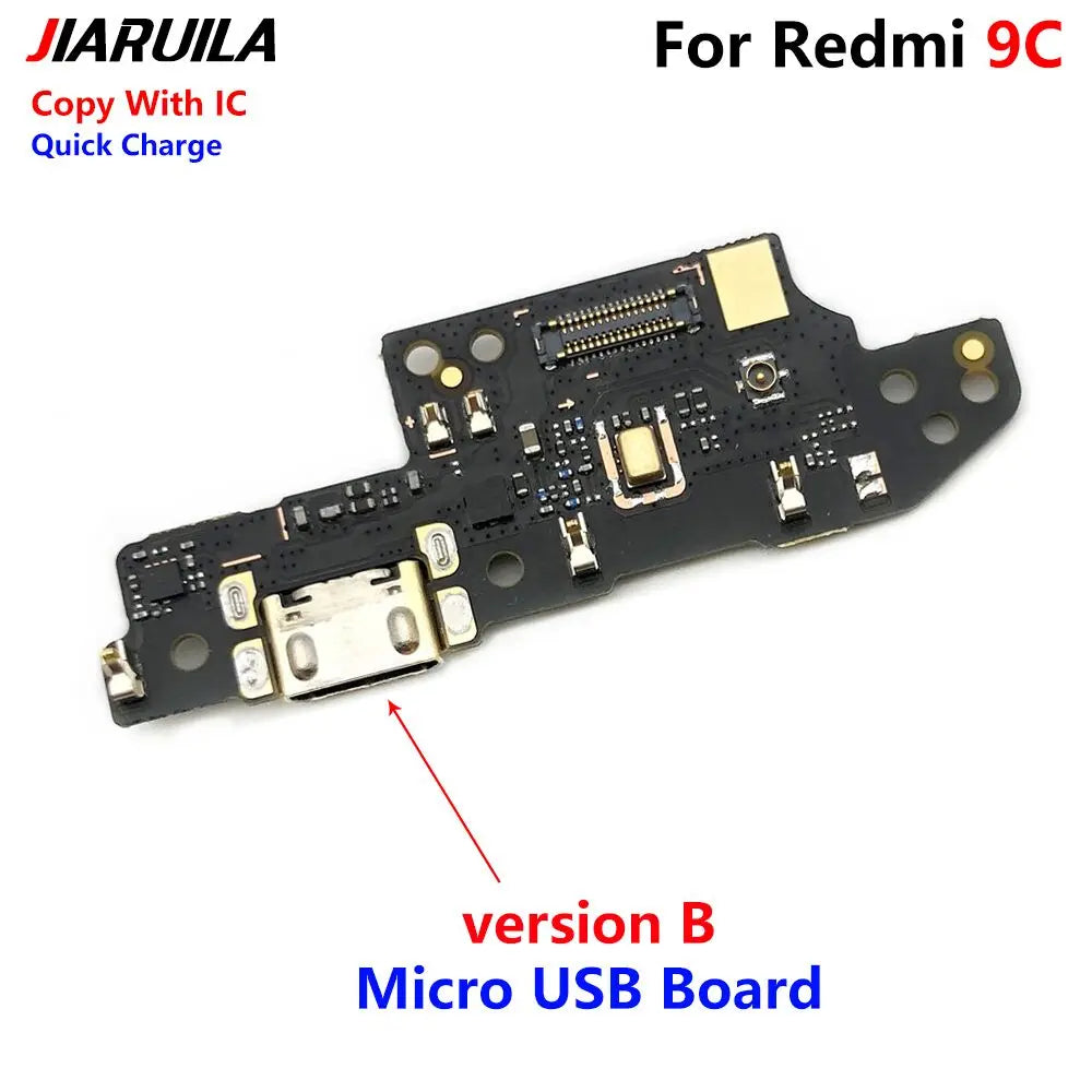 10Pcs, USB Charge Port Jack Dock Connector Charging Board Flex Cable For Xiaomi Redmi 9 9C 9A 9T 10C 10A 10 12 12C 13 13C 4G 5G Xiaomi  Xiao mi phone repair parts