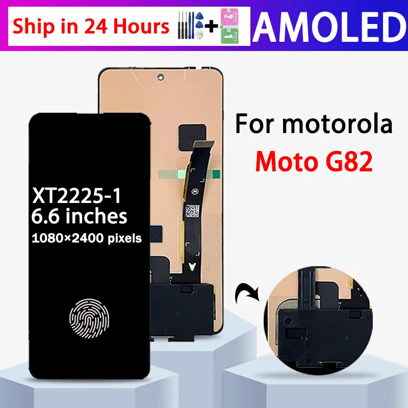 6.6" 120Hz AMOLED For Motorola Moto G82 XT2225-1 LCD Display Touch Screen Digiziter For Moto G82 Display Replacement Part Motorola phone repair parts