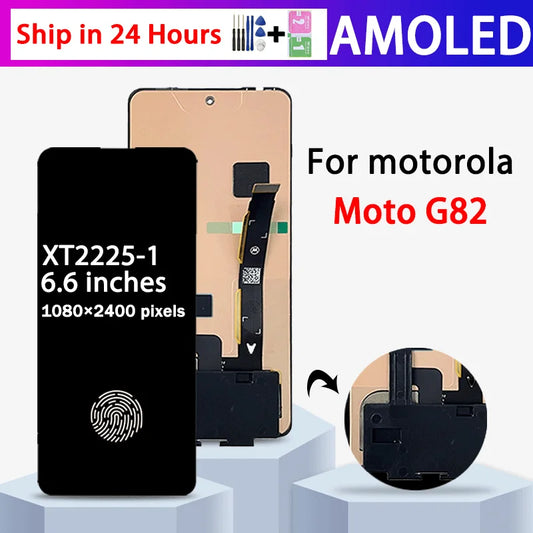 6.6" 120Hz AMOLED For Motorola Moto G82 XT2225-1 LCD Display Touch Screen Digiziter For Moto G82 Display Replacement Part Motorola phone repair parts