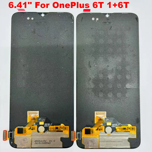 Original AMOLED 6.41" For OnePlus 6T 1+6T LCD Display Touch Screen Digitizer Assembly Replacement For OnePlus 6t 1+6t +Frame  OnePlus phone repair parts