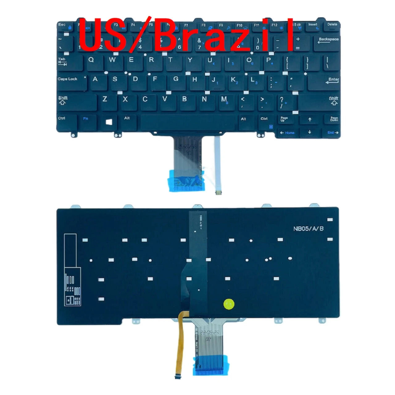 New US Brazil Laptop Backlit Keyboard For Dell Latitude E5250 E7270 E7250 7350 5290 7250 5250 Notebook PC ReplacementDell laptop repair parts