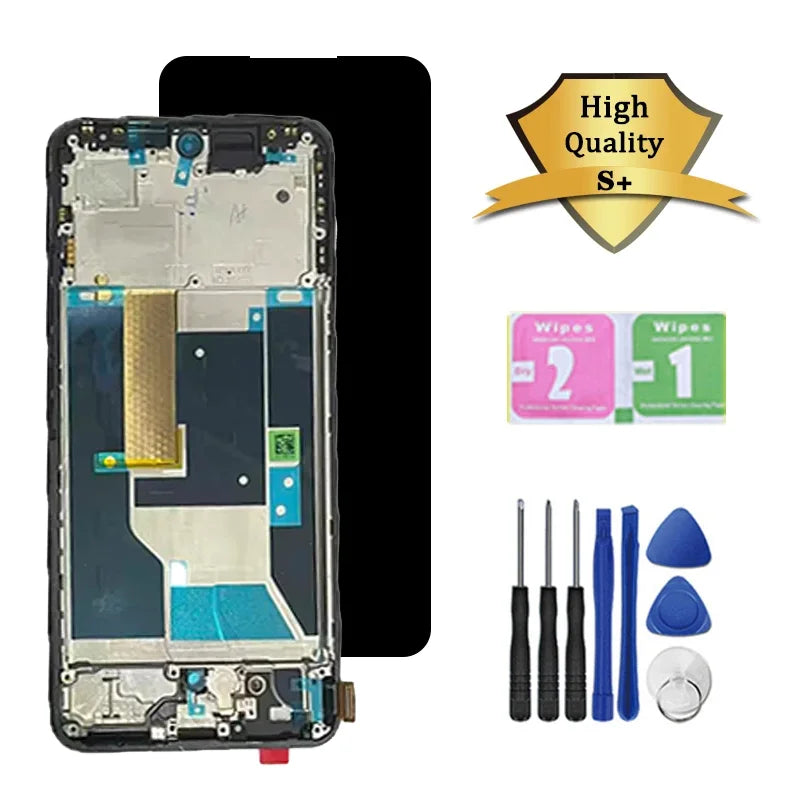 6.67"Super AMOLED For Realme14T Display With Frame For Realme 14T LCD RMX5078 Display Touch Screen Digitizer Assembly  Oppo phone repair parts