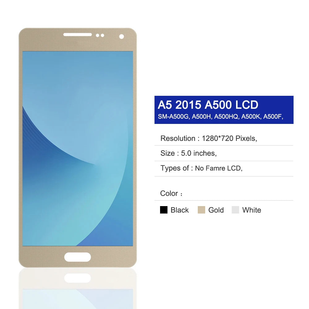 A500 Lcd For Samsung Galaxy A5 2015 LCD Display Touch Screen Digitizer Assembly For Samsung A500 A500F A500FU A500M A500H Samsung phone repair parts