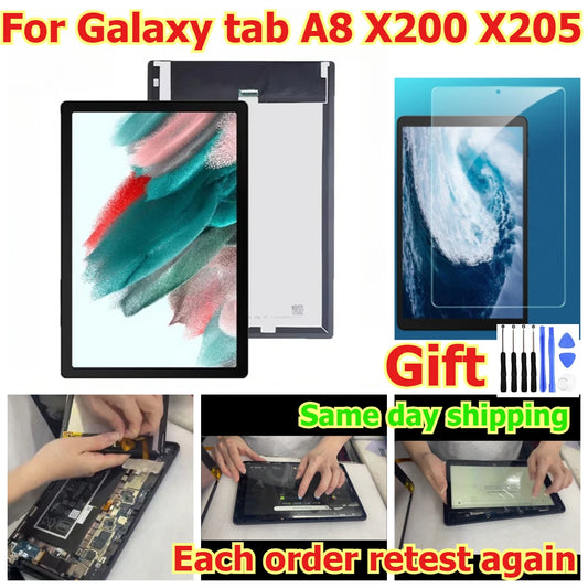 100% tested Tab touch lcd display screen panel for Samsung Galaxy tab A8 X200 X205 10.5" inch digitizer glass assembly Samsung tablet repair parts