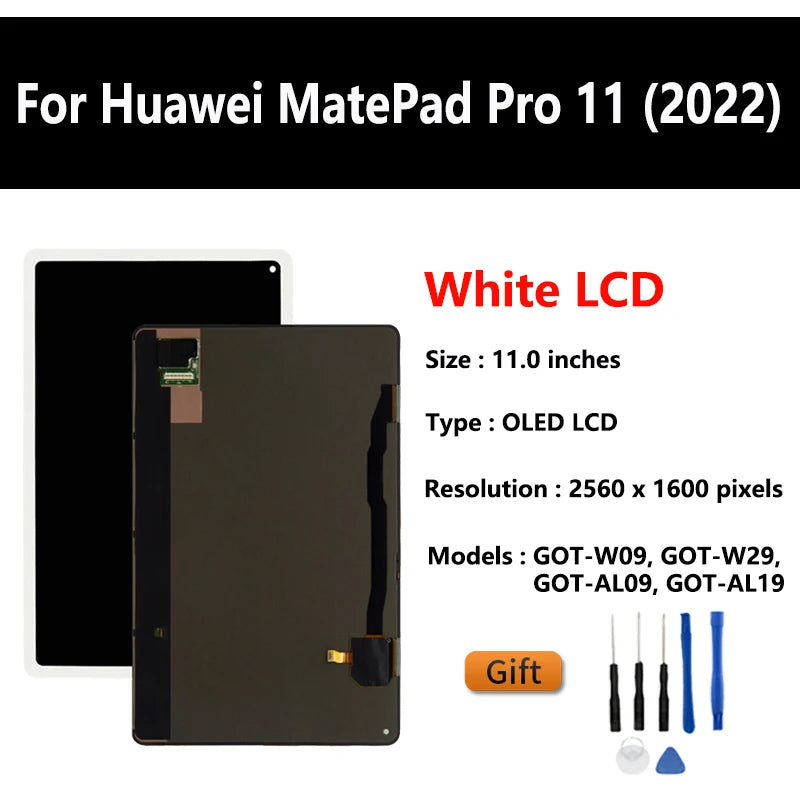 LCD OEM For HUAWEI MatePad Pro 11 2022 GOT-WO9 / W29 / AL09 Touch Screen Digitizer Glass Panel Display Assembly Replacement Tablet repair parts