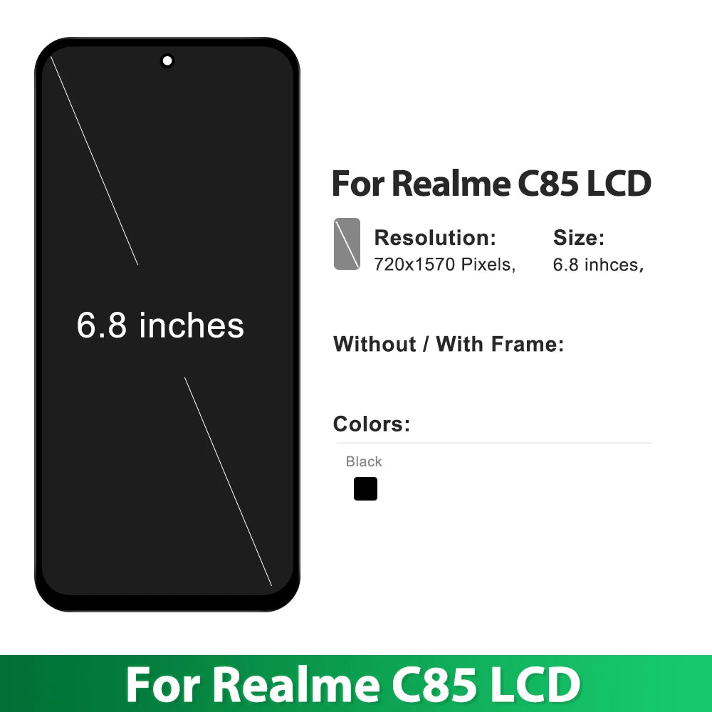 6.8" For OPPO Realme C85 RMX5253 LCD Display Touch Screen Digitizer For OPPO Realme C85 LCD Assembly Replacement Parts OPPO phone repair parts
