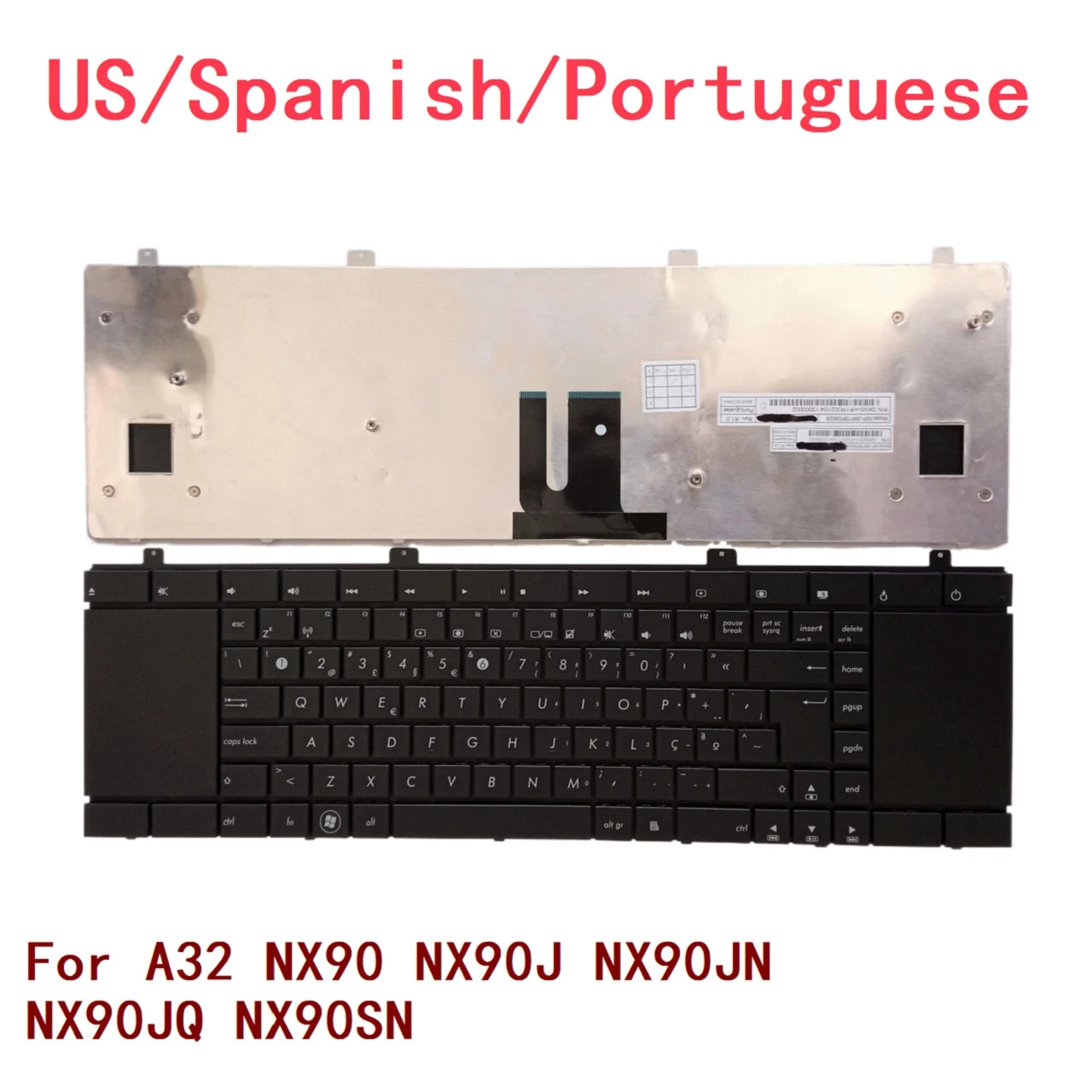 New US Spanish Portuguese Laptop Keyboard For ASUS A32-NX90 NX90J NX90JN NX90JQ NX90SN Notebook PC Replacement ASUS laptop repair parts