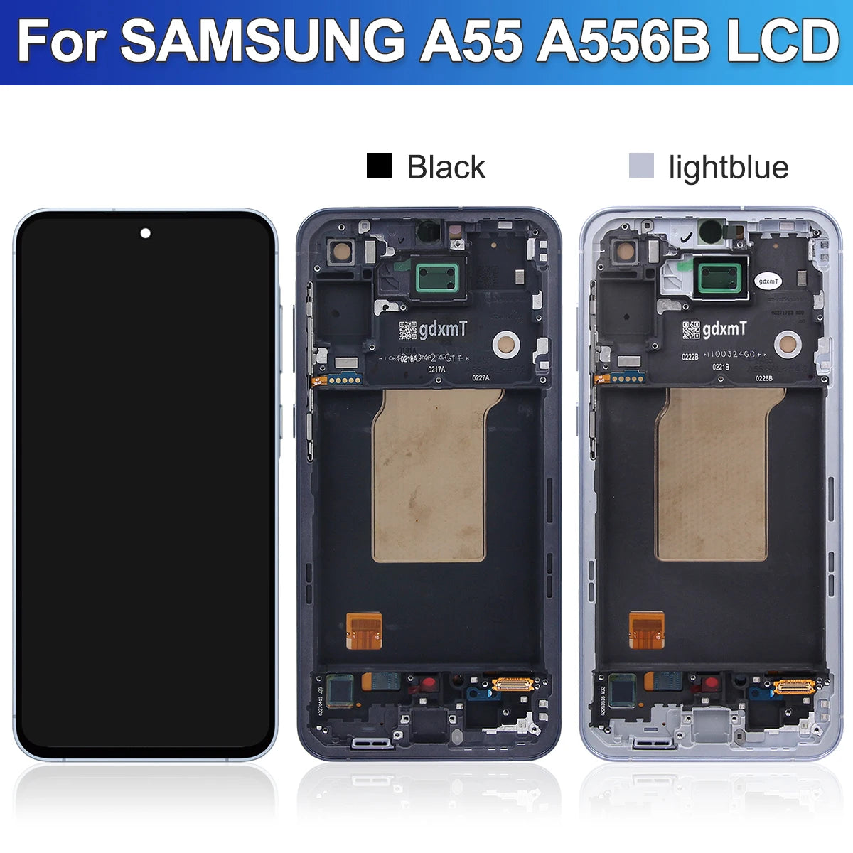 AMOLED A55 A556B A556B/DS Screen Assembly for Samsung Galaxy A55 LCD Display Digital Touch Screen with Frame Replacement Samsung phone repair parts