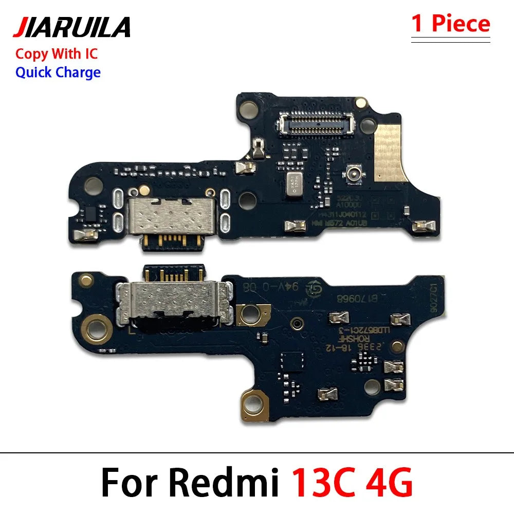 New For Xiaomi Redmi 12 12C 13 13C 14C 15 15C 4G 5G Dock Connector Micro USB Charger Charging Port Flex Cable Microphone Board Xiaomi  Xiao mi phone repair parts