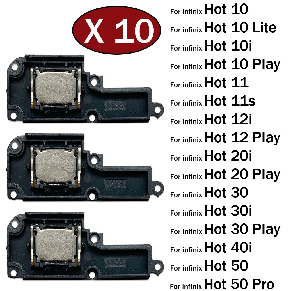 10Pcs, Loud Speaker Buzzer Ringer Loudspeaker Flex Cable For infinix Hot 10 10i 11 11s 12 12i 20 20i 30 30i 40i 50 Play Lite Pro  infinix phone repair parts