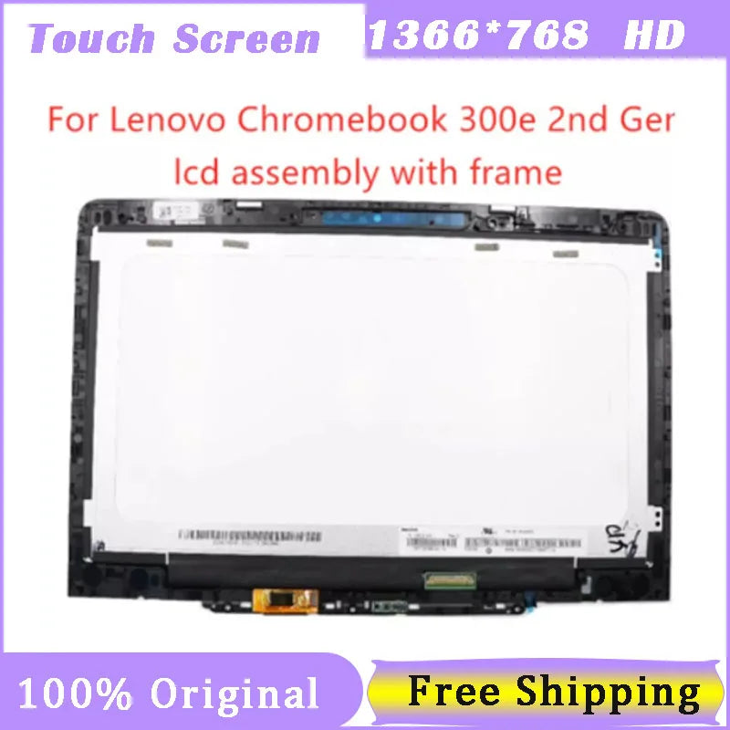 11.6" Laptop Touch Screen for Lenovo 300e Chromebook 2nd Gen 81MB 81QC 82CE LED Display+Frame+Board Assemblies LCD Module Lenovo laptop repair parts