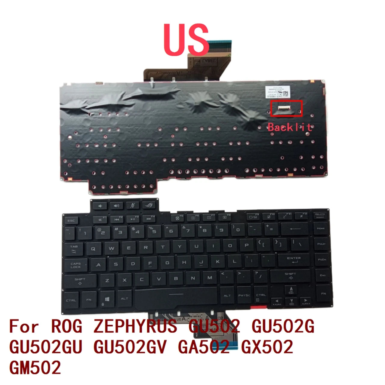 New US Laptop RGB Keyboard For ASUS ROG ZEPHYRUS GU502 GU502G GU502GU GU502GV GA502 GX502 GM502 Notebook PC Replacement ASUS laptop repair parts