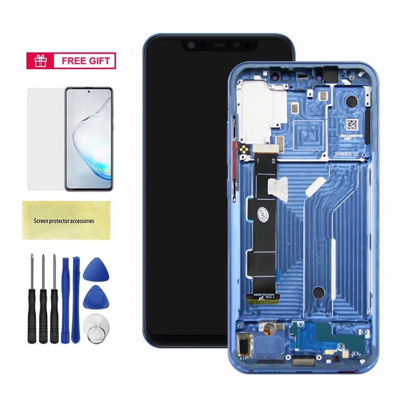 Super AMOLED Mi 8 Screen Replacement, for Xiaomi Mi 8 LCD Display Digital Touch Screen with Frame Assembly for Mi8 M1803E1A Xiaomi phone repair parts