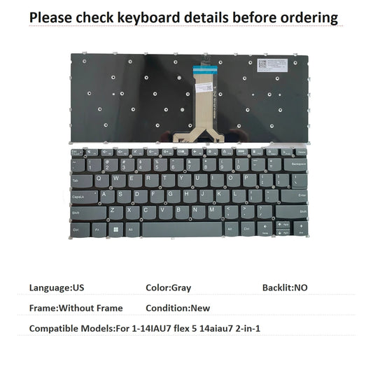 New US Language  Keyboard For Lenovo 1-14IAU7 flex 5 14aiau7 2-in-1 Notebook PC Replacement Keyboard Lenovo laptop repair parts