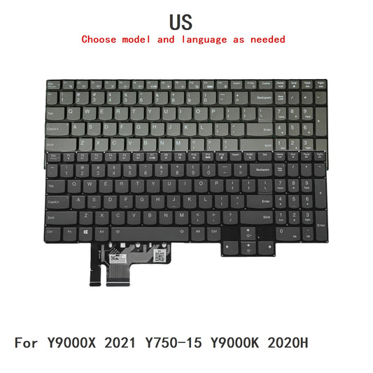 New US Language  RGB Keyboard For Lenovo Y9000X 2021 Y750-15 Y9000K 2020H Notebook PC Replacement Keyboard Lenovo laptop repair parts