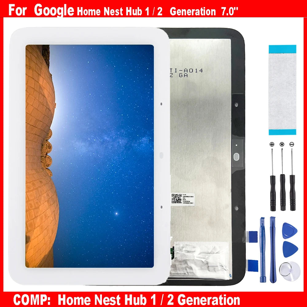 For Google Home Nest Hub 1 Generation / 2 Generation 7.0 Hub1 Hub2 LCD Display Touch Screen Digitizer Assembly Replacement Parts Google Tablet repair parts