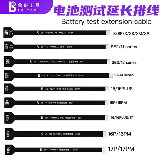 LUBAN Battery Extension Tester Flex Cable for IPhone 8 8P X XS XSM 11 12 13 14 15 16 17PRO MAX Mobile Phone Repair Tool Professional Repair Tools