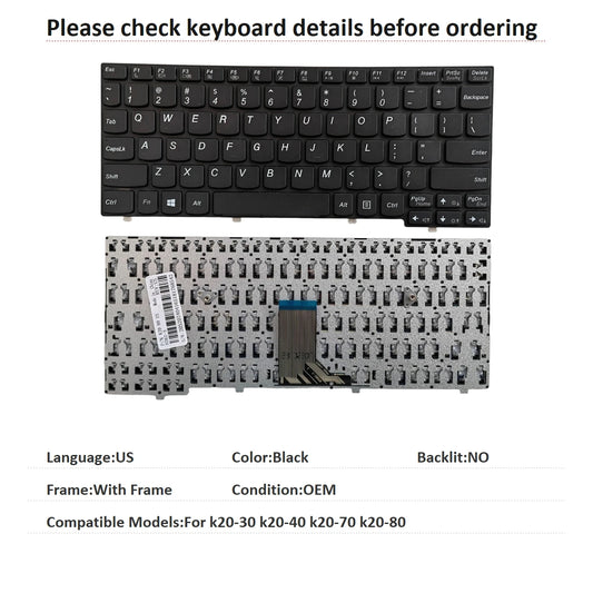 New US Language  Keyboard For Lenovo k20-30 k20-40 k20-70 k20-80 Notebook PC Replacement Keyboard Lenovo laptop repair parts
